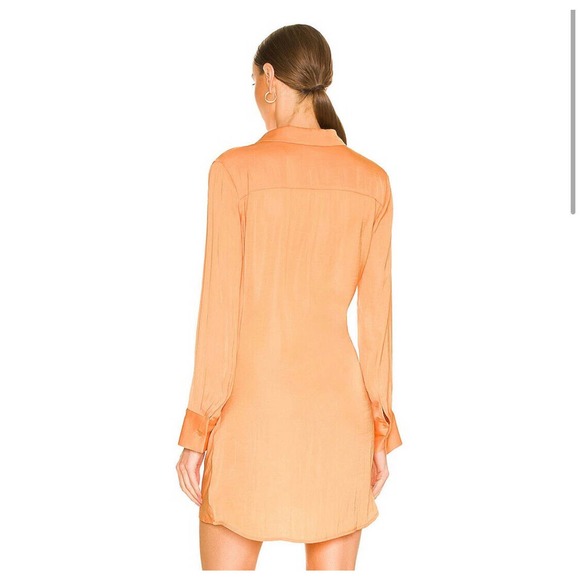 Steve Madden Lets Disco Shirt Dress Women's Size M Orange Polyester Collared - Picture 2 of 2